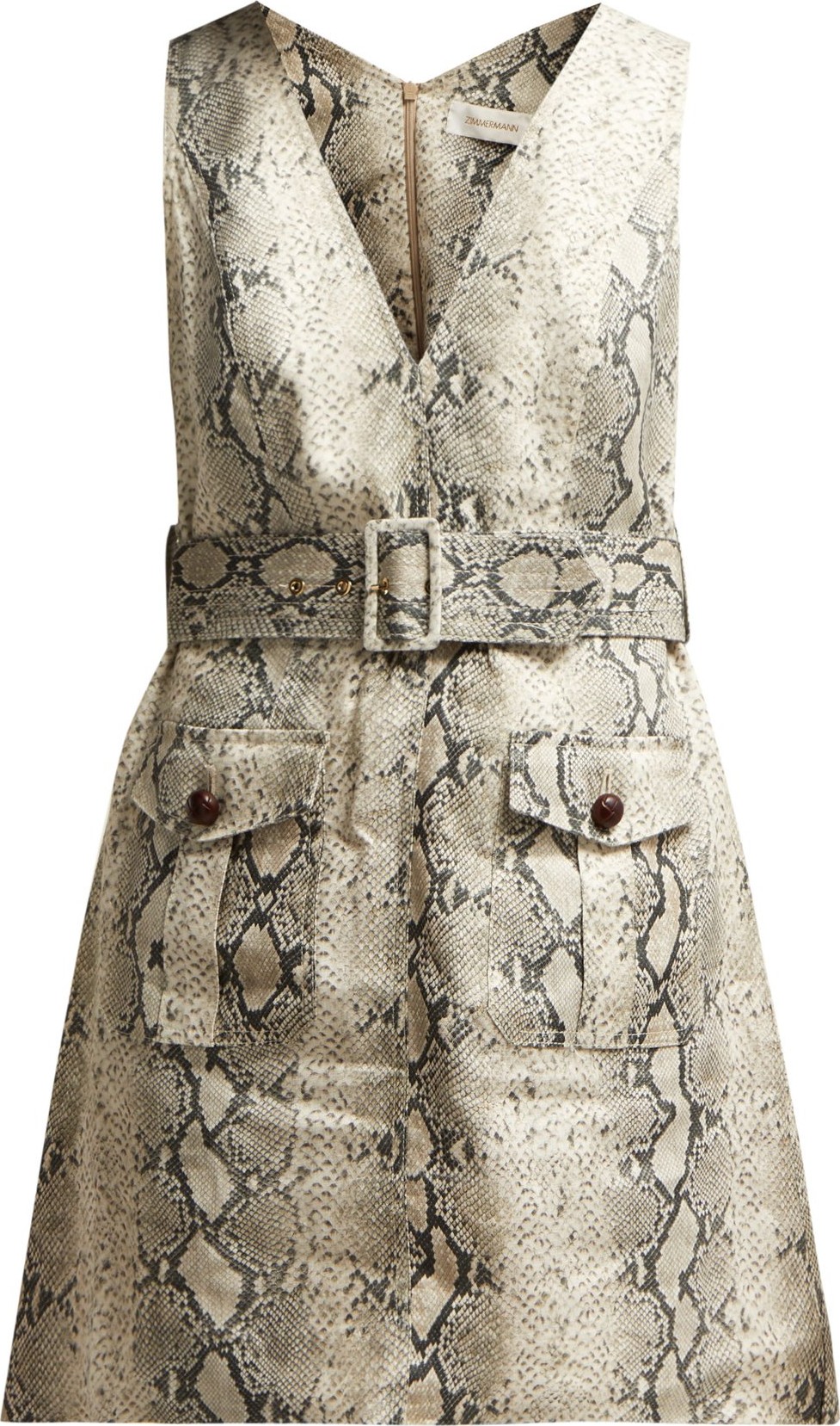 Zimmermann Corsage python-print linen mini dress
