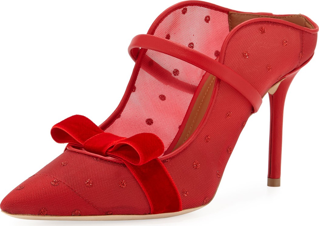 Malone Souliers Marguerite Dotted Mesh Mules