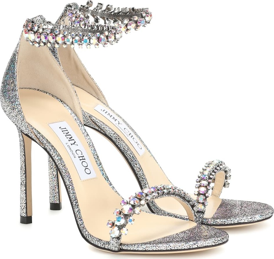 Jimmy Choo Shiloh 100 embellished glitter sandals