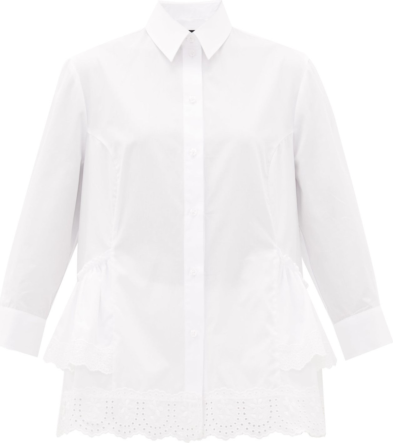 Simone Rocha Embroidered cotton-poplin shirt