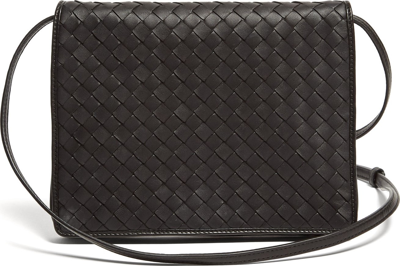 Bottega Veneta Intrecciato-woven leather cross-body bag