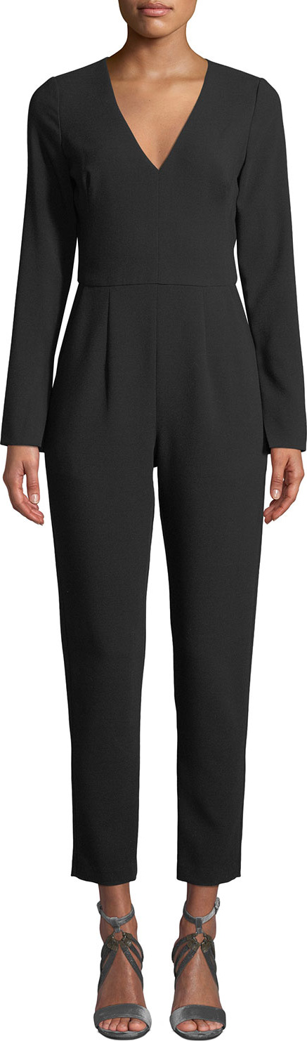 Black Halo Straight-Leg Jumpsuit w/ Pockets