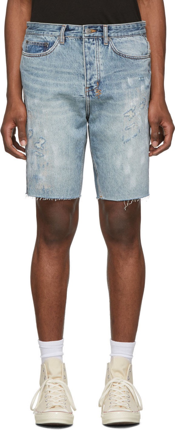 Ksubi Blue Denim Wolf Shorts