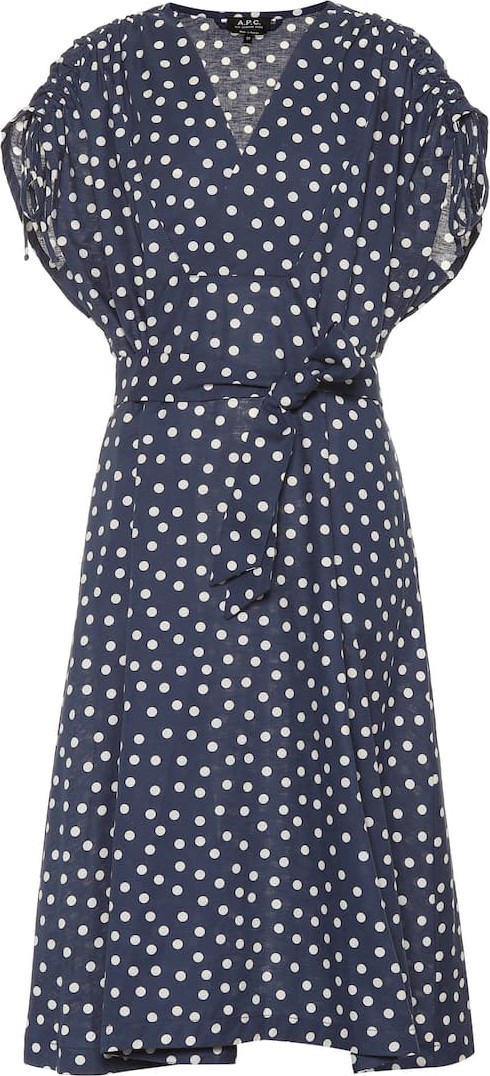 A.P.C. Clare polka-dot cotton-blend dress