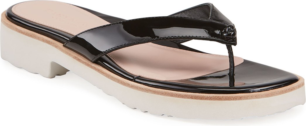 Taryn Rose Taziana Patent Thong Sandals