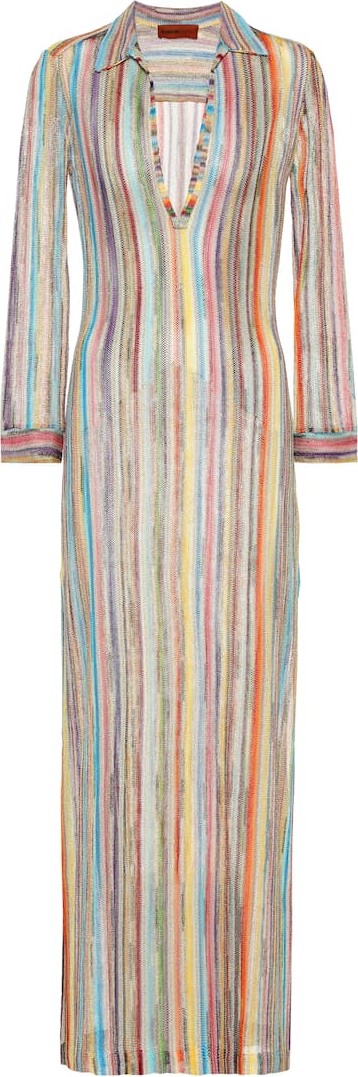 Missoni Striped metallic knit maxi dress