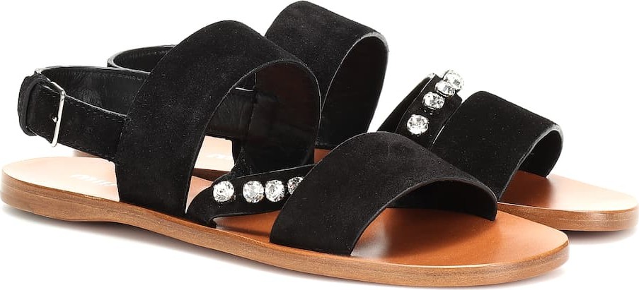 Miu Miu Embellished suede sandals