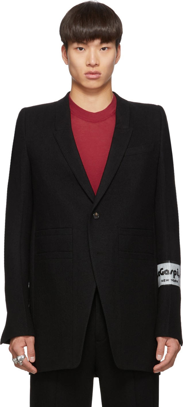 Rick Owens Black Neue Patch Blazer