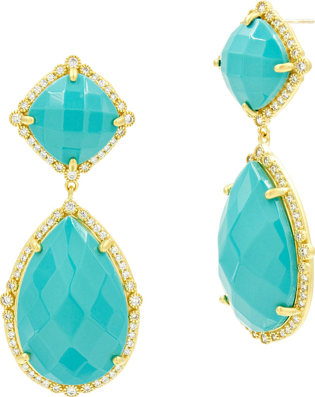 Freida Rothman Color Theory Double-Drop Earrings, Turquoise