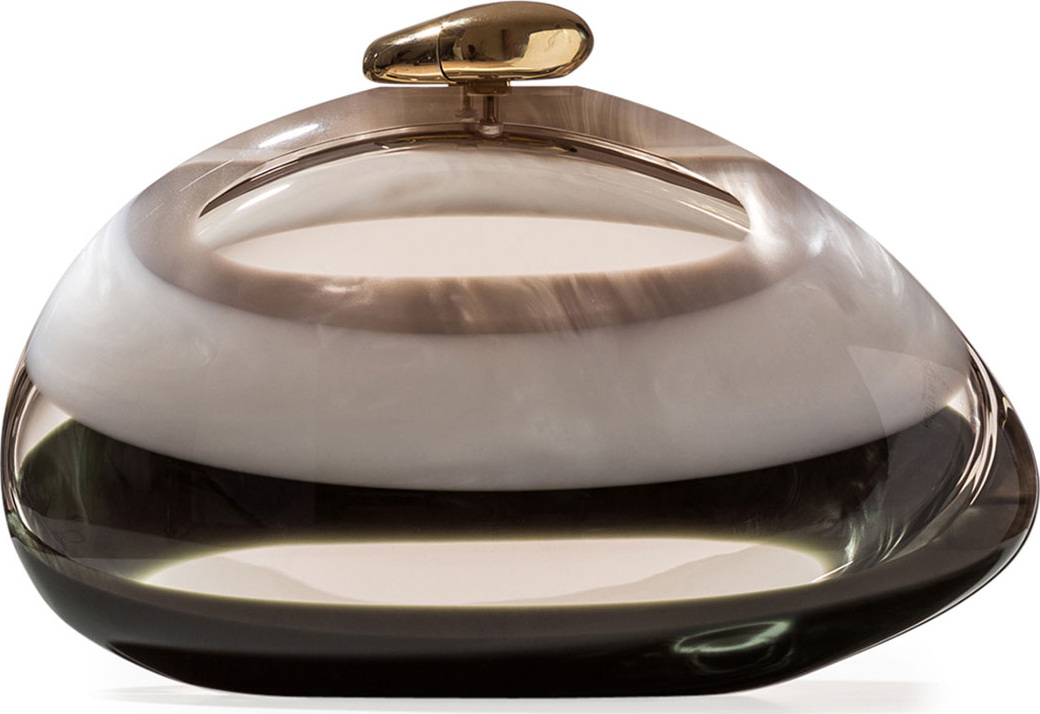 Benedetta Bruzziches Ariel Iridescent Minaudiere, White/Green