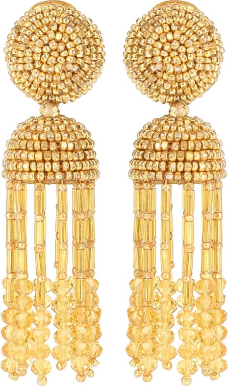 Oscar De La Renta Tassel clip-on earrings