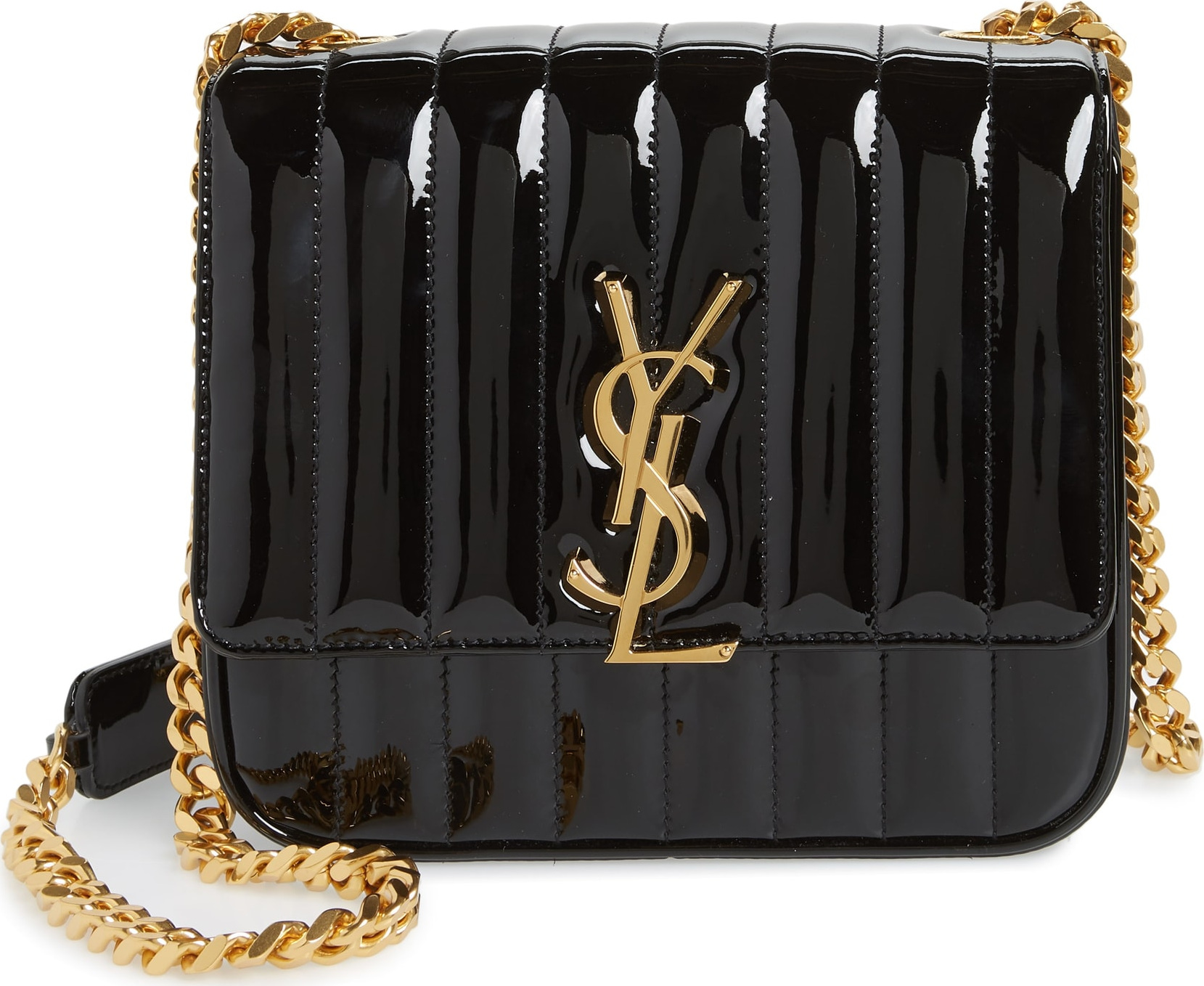 Saint Laurent Medium Vicky Patent Leather Crossbody Bag