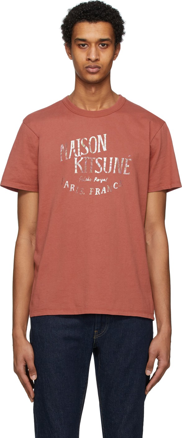 Maison Kitsune Pink 'Palais Royal' T-Shirt