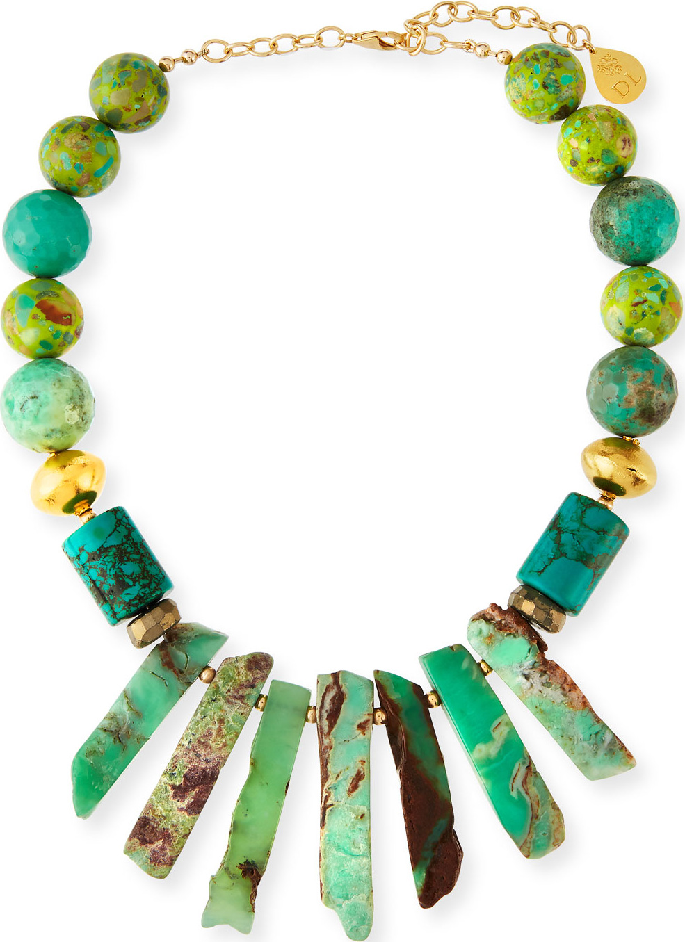 Devon Leigh Turquoise Round & Spike Necklace