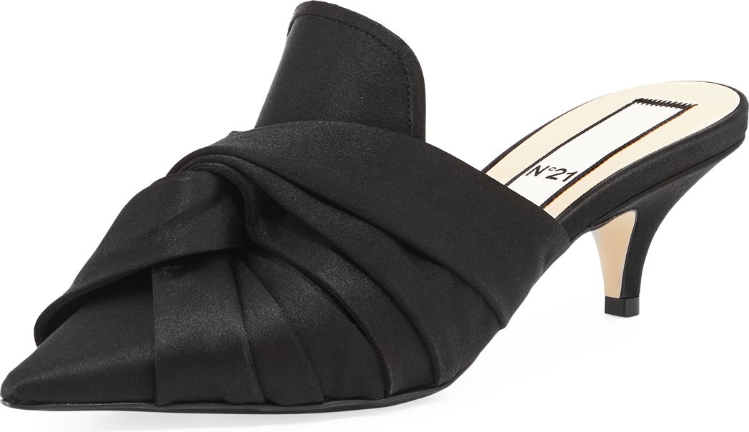 Nº21 Knotted Satin Slide Mule