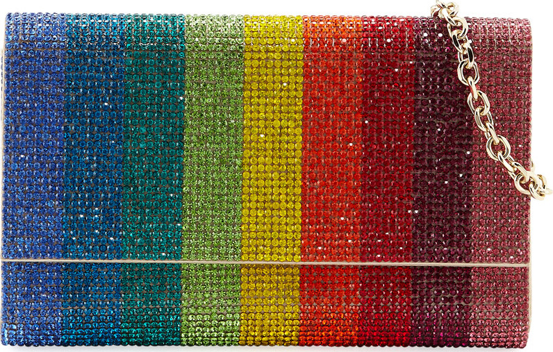 Judith Leiber Fizzoni Rainbow Crystal Full-Beaded Clutch Bag