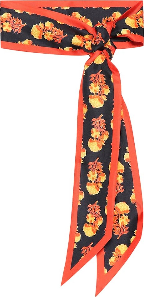 Chloe Floral silk-twill scarf