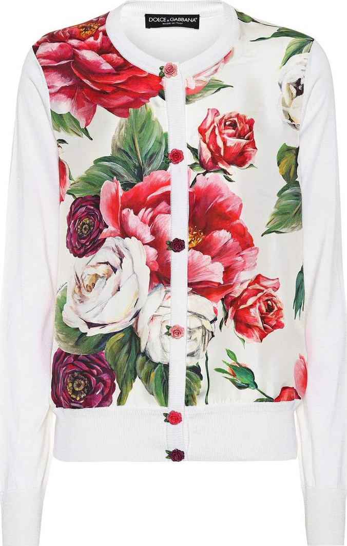 Dolce & Gabbana Floral-printed silk cardigan