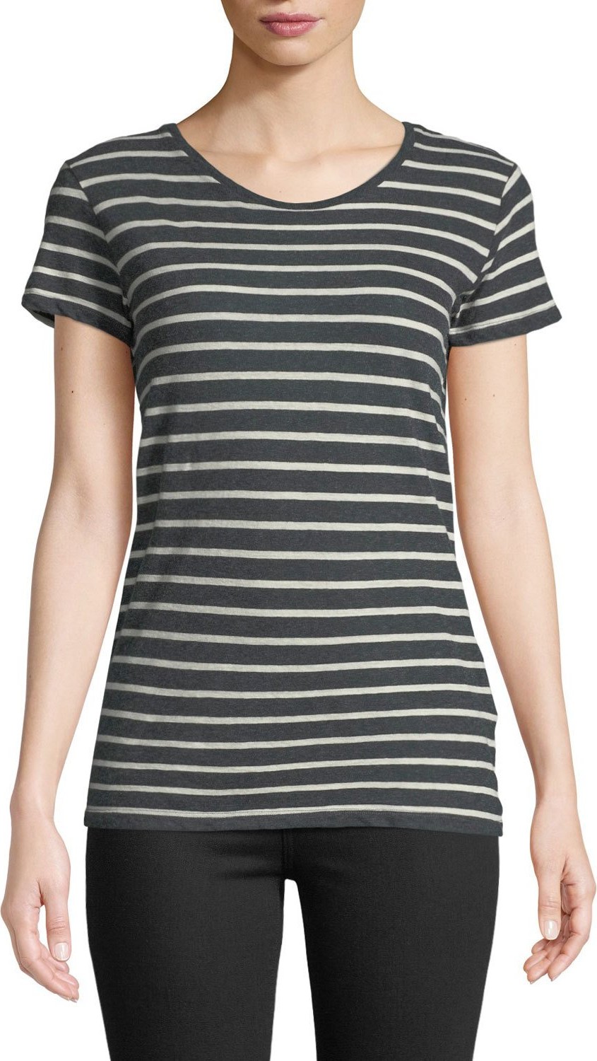Majestic Striped Cotton-Cashmere Crewneck Tee