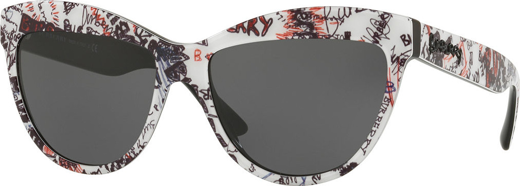 Burberry London England Doodle Cat-Eye Acetate Sunglasses