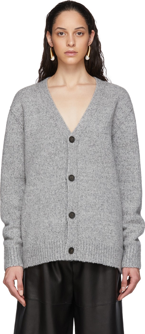 Acne Studios Grey Cashmere Kabelo Cardigan