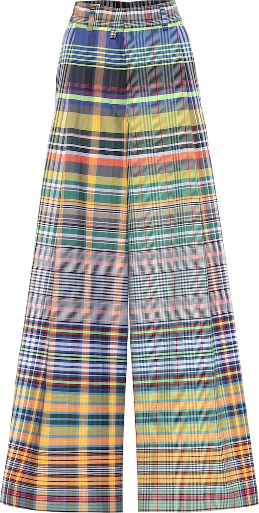 Dries Van Noten Plaid high-rise wide-leg pants