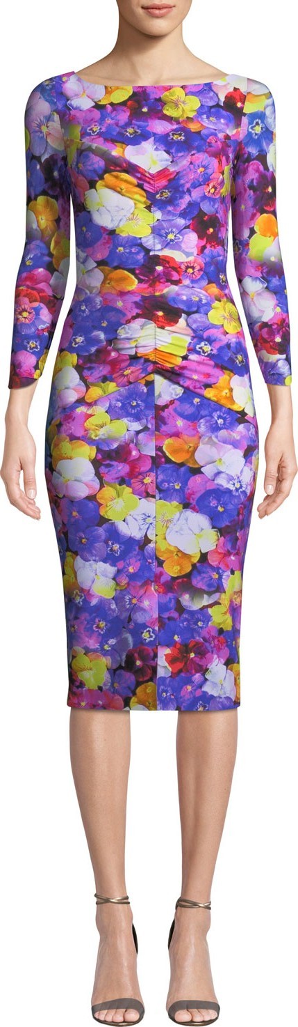 La Petite Robe di Chiara Boni Siviliana Floral Bateau-Neck Dress La Petite Robe di Chiara Boni Siviliana Floral Bateau-Neck Dress