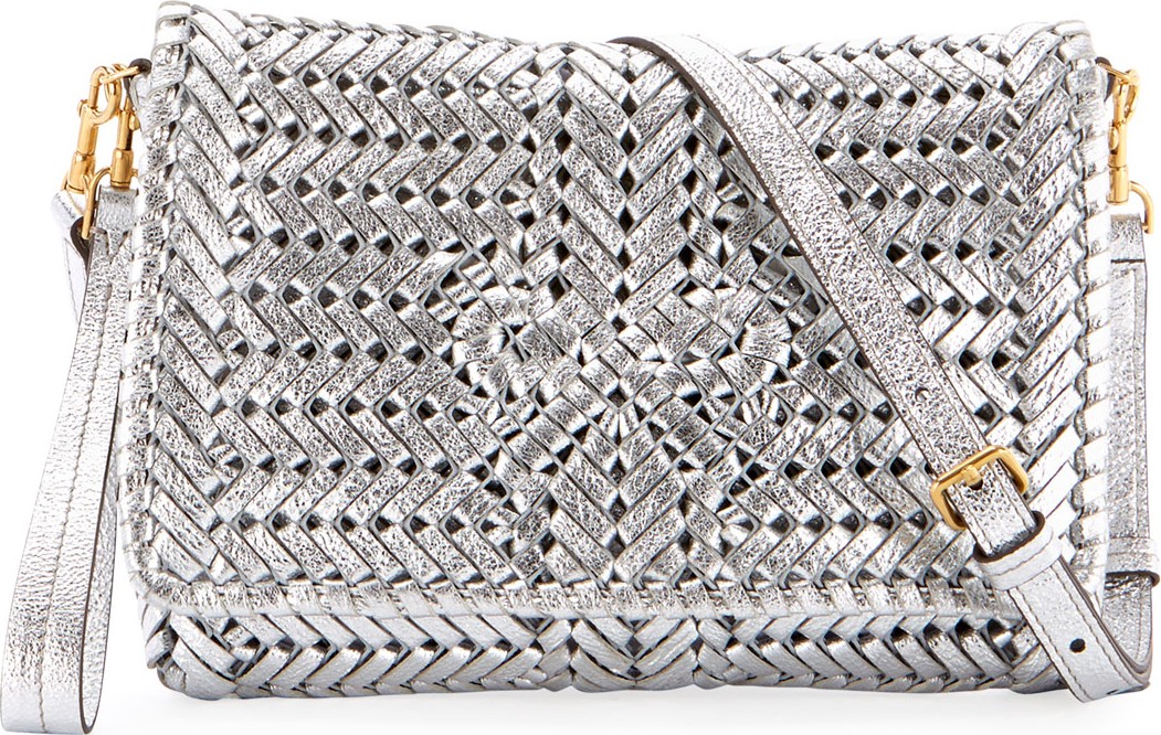 Anya Hindmarch The Neeson Woven Metallic Leather Crossbody Bag