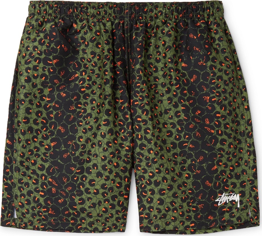 Stussy Mid-Length Leopard-Print Swim Shorts