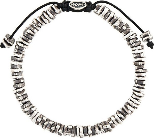 M. Cohen STACKED CARVED OXIDIZED DISC BRACELET