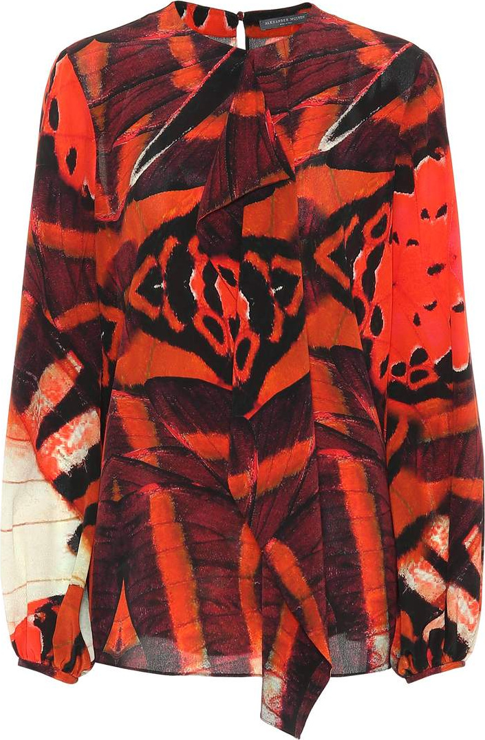 Alexander McQueen Printed silk blouse