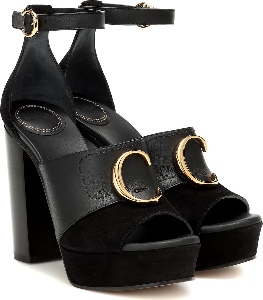Chloe Chloé C platform leather sandals