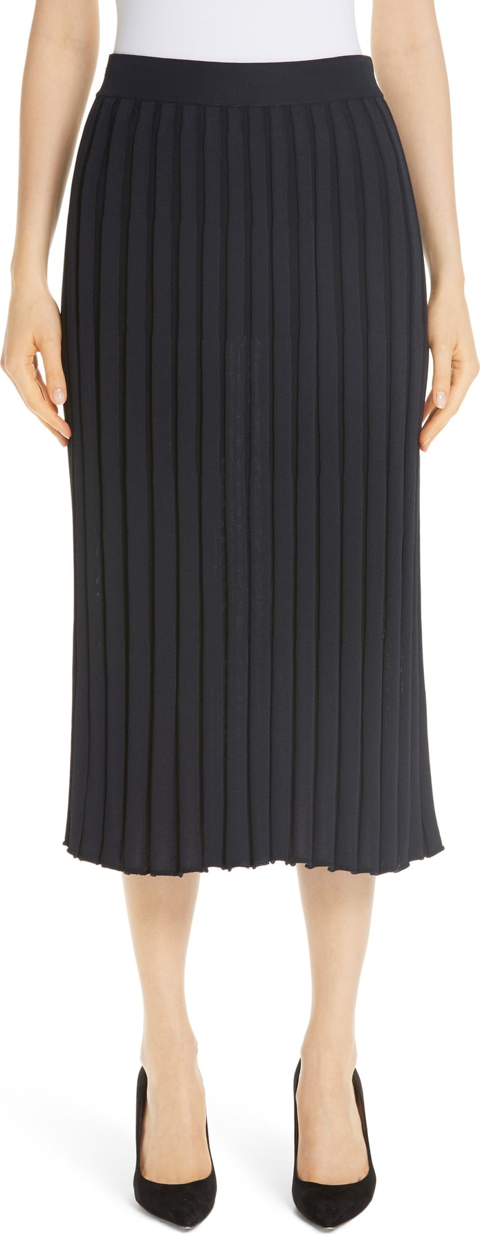 Lafayette 148 New York Metropolitan Shine Plaited Rib Skirt