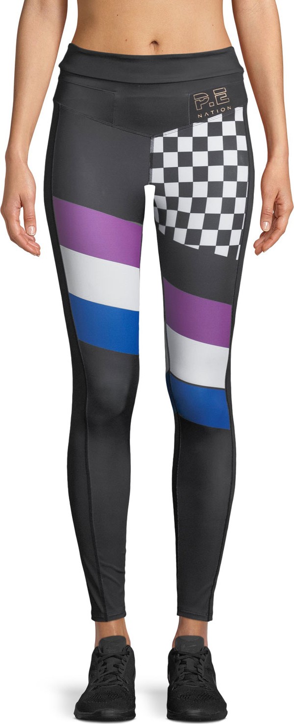 P.E Nation The Check Hook Printed 7/8 Leggings