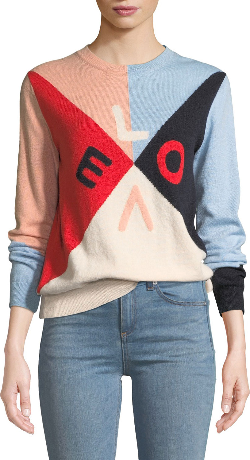 Chinti And Parker Mexicano Love Colorblock Cashmere Sweater