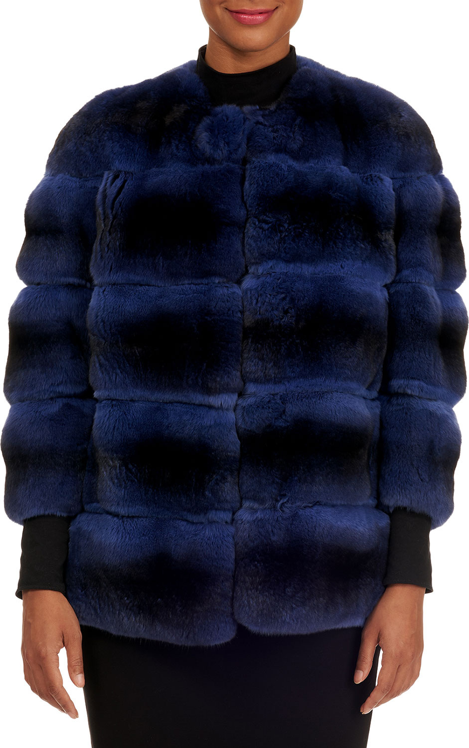 Gianfranco Ferre Horizontal Chinchilla Fur Jacket