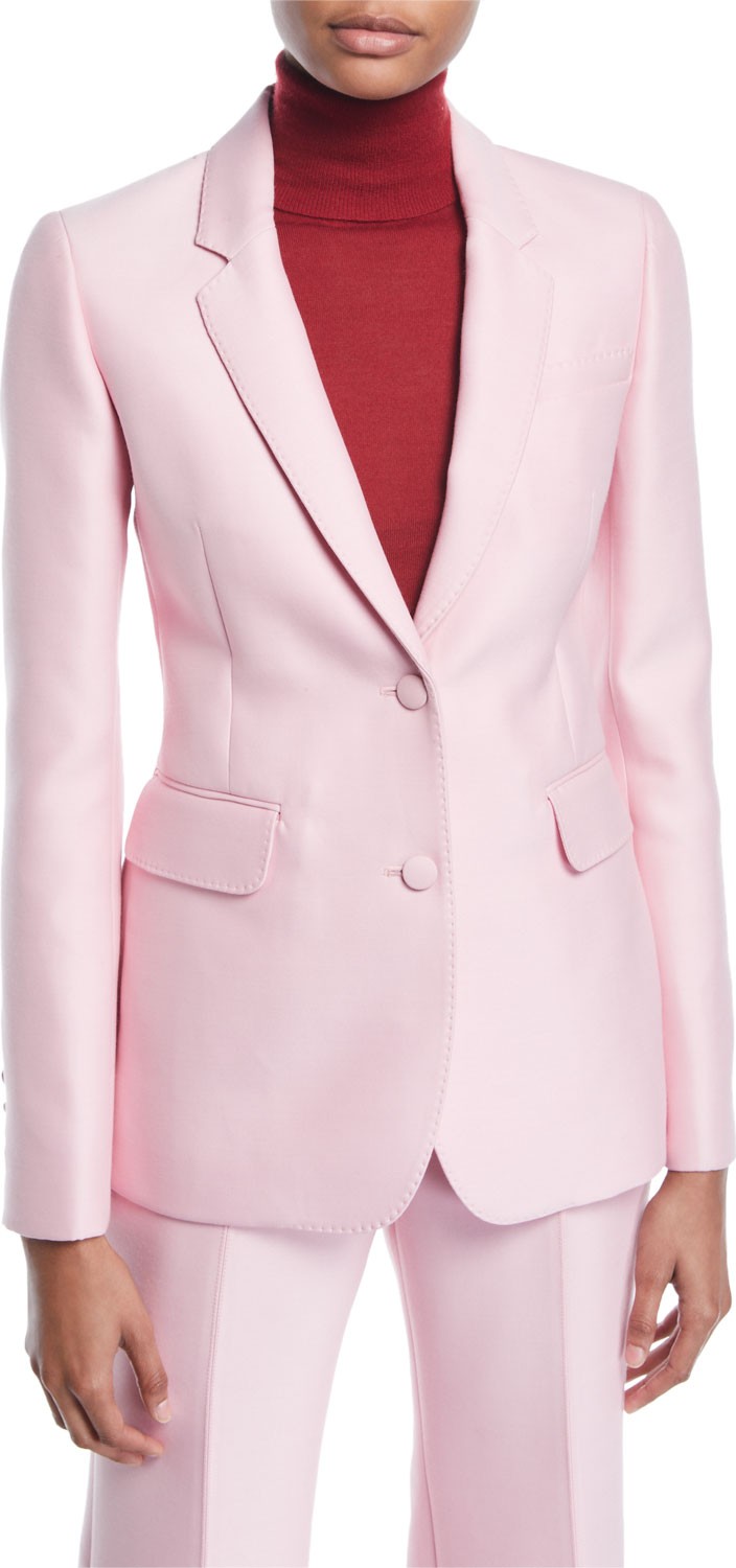 Gabriela Hearst Sophie Single-Breasted Two-Button Double-Face Wool Blazer