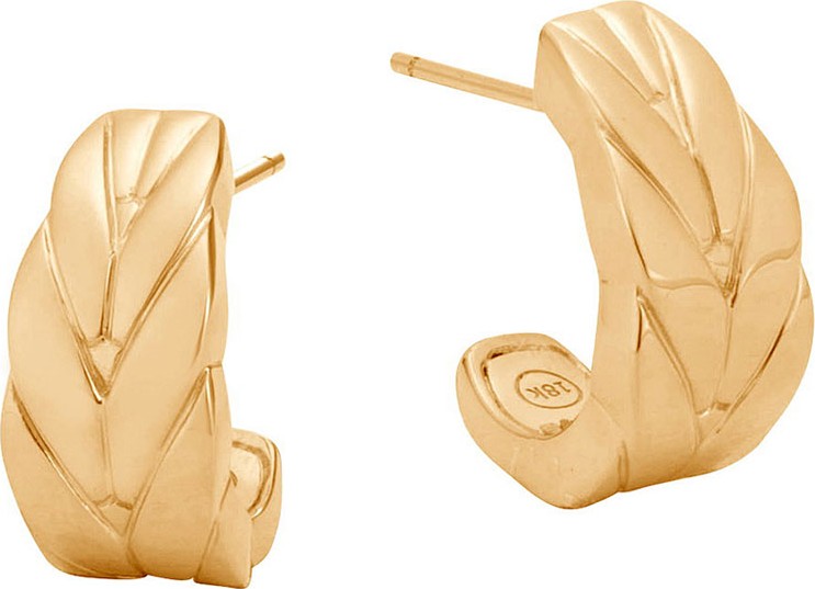 John Hardy Modern Chain 18K J Hoop Earrings