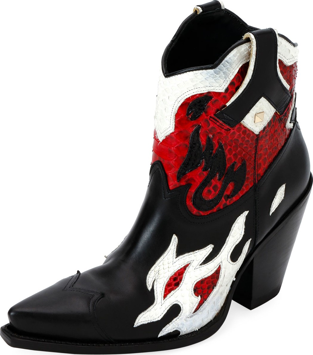 Valentino Flames Ranch Western Booties