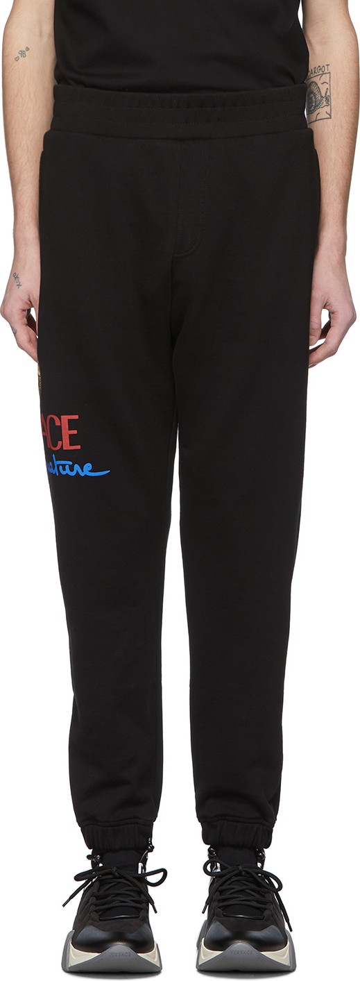 Versace Black 'Home Signature' Lounge Pants