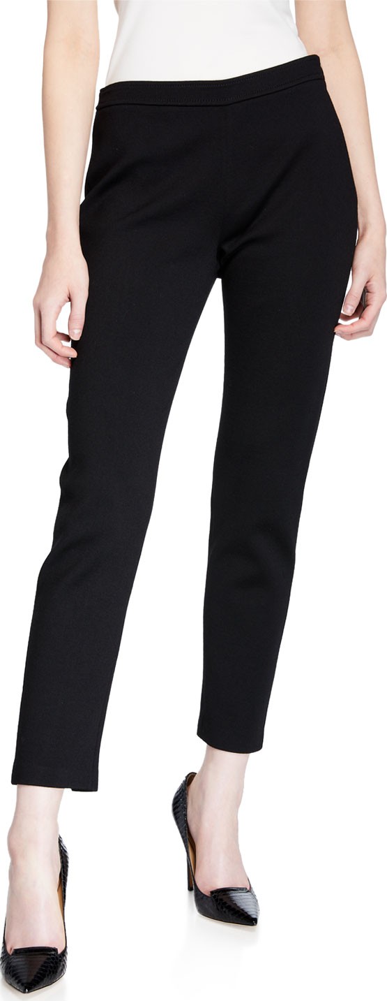 St. John Alexa Stretch Milano Knit Slim Ankle Pants