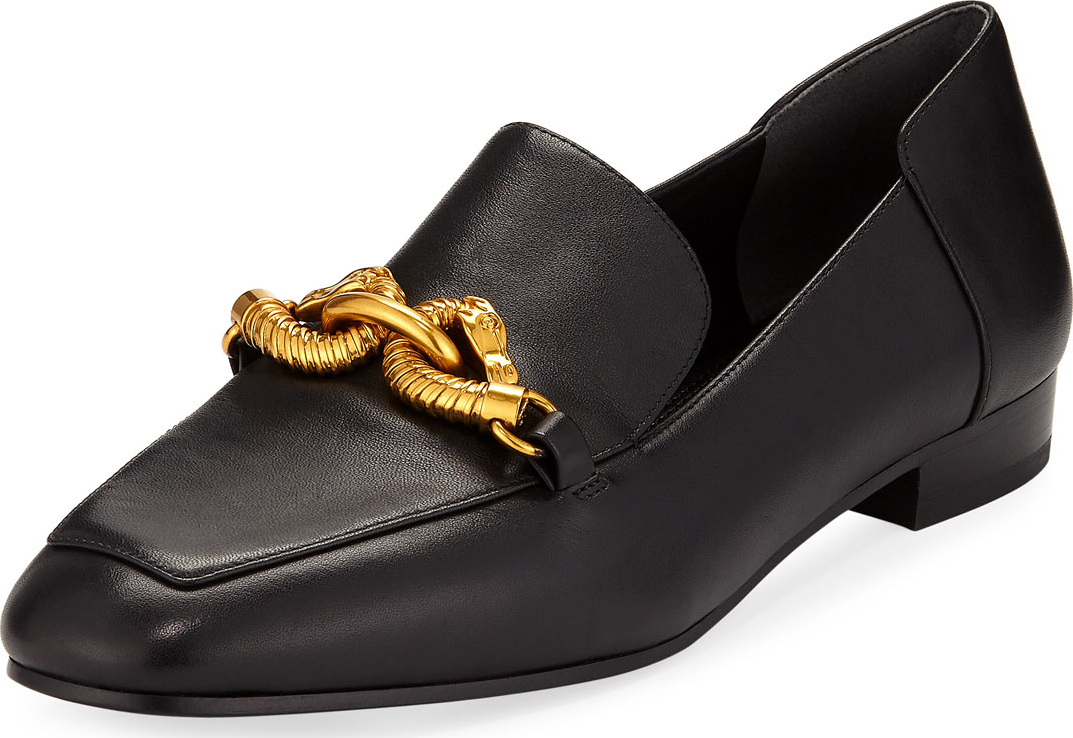 Tory Burch Jessa Leather Loafers w/ Horse Hardware