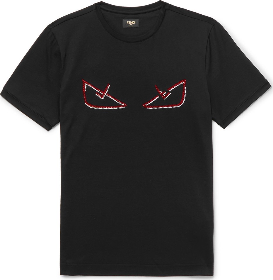 Fendi Embellished Cotton-Jersey T-Shirt