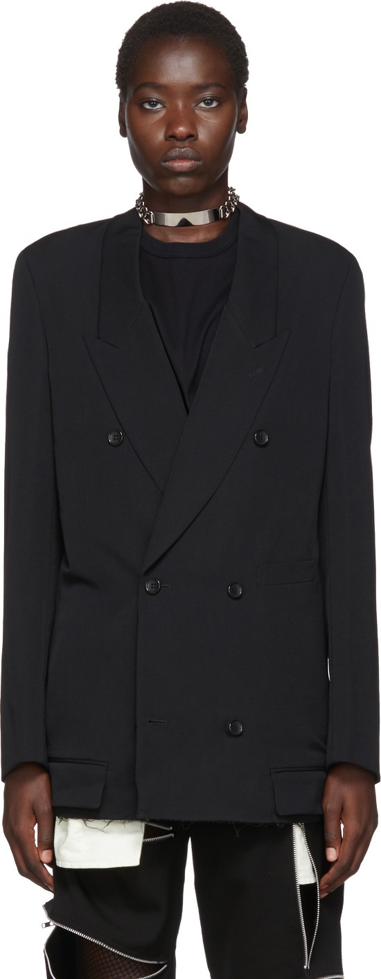 Comme Des Garçons Homme Plus Black Wool Double-Breasted Blazer
