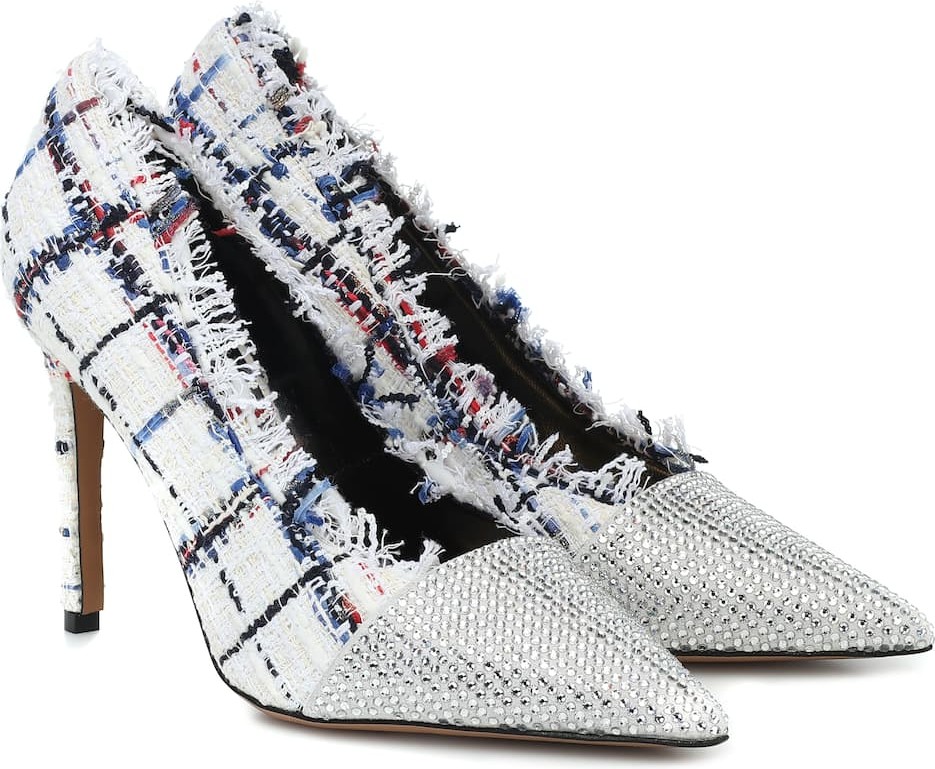 Alexandre Vauthier Michelle Fringe embellished tweed pumps