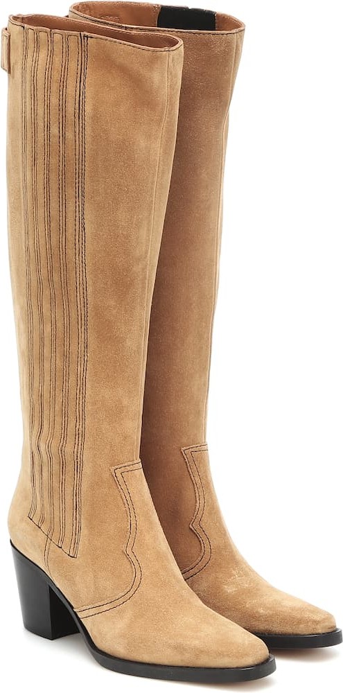 Ganni Western knee-high suede boots