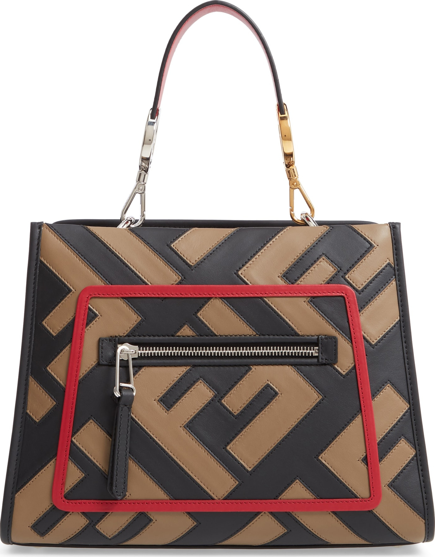 Fendi Runaway Century Mix Calfskin Leather Satchel