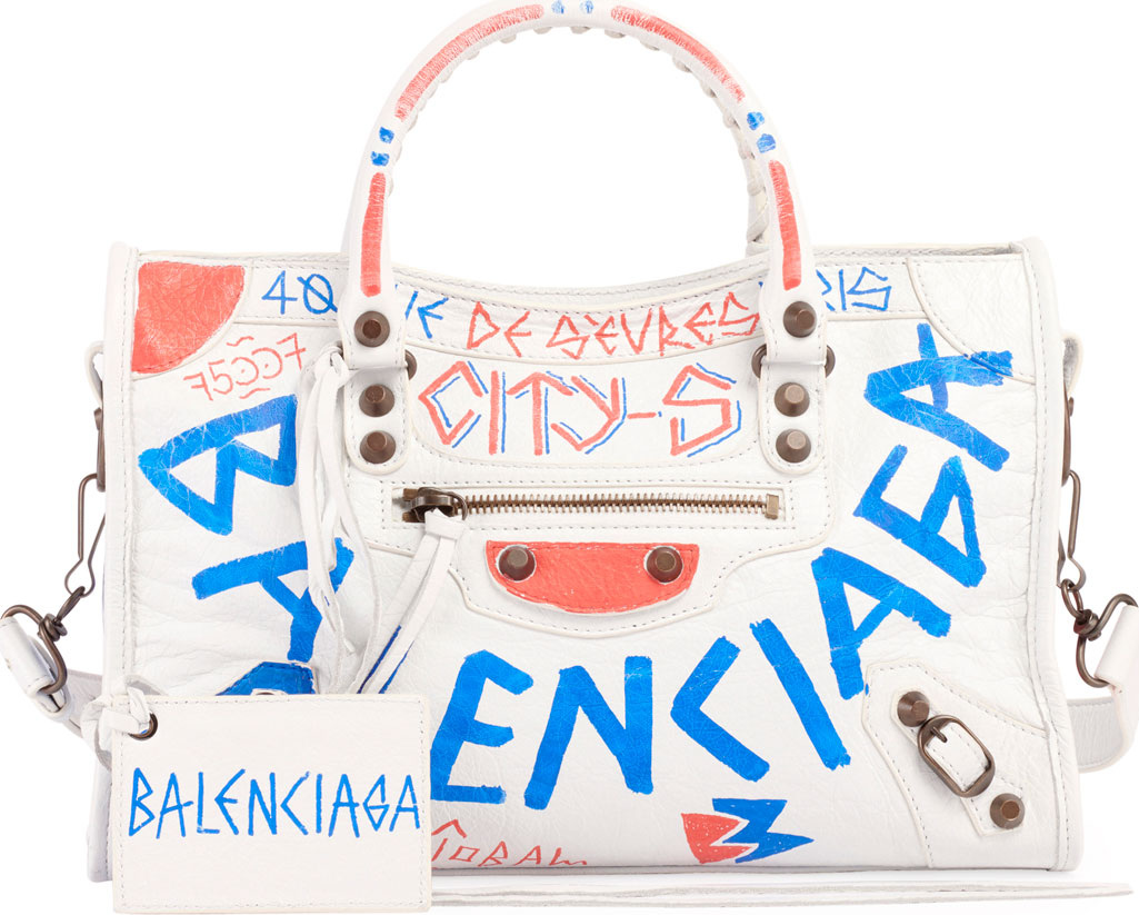 Balenciaga Classic City AJ Small Graffiti Satchel Bag