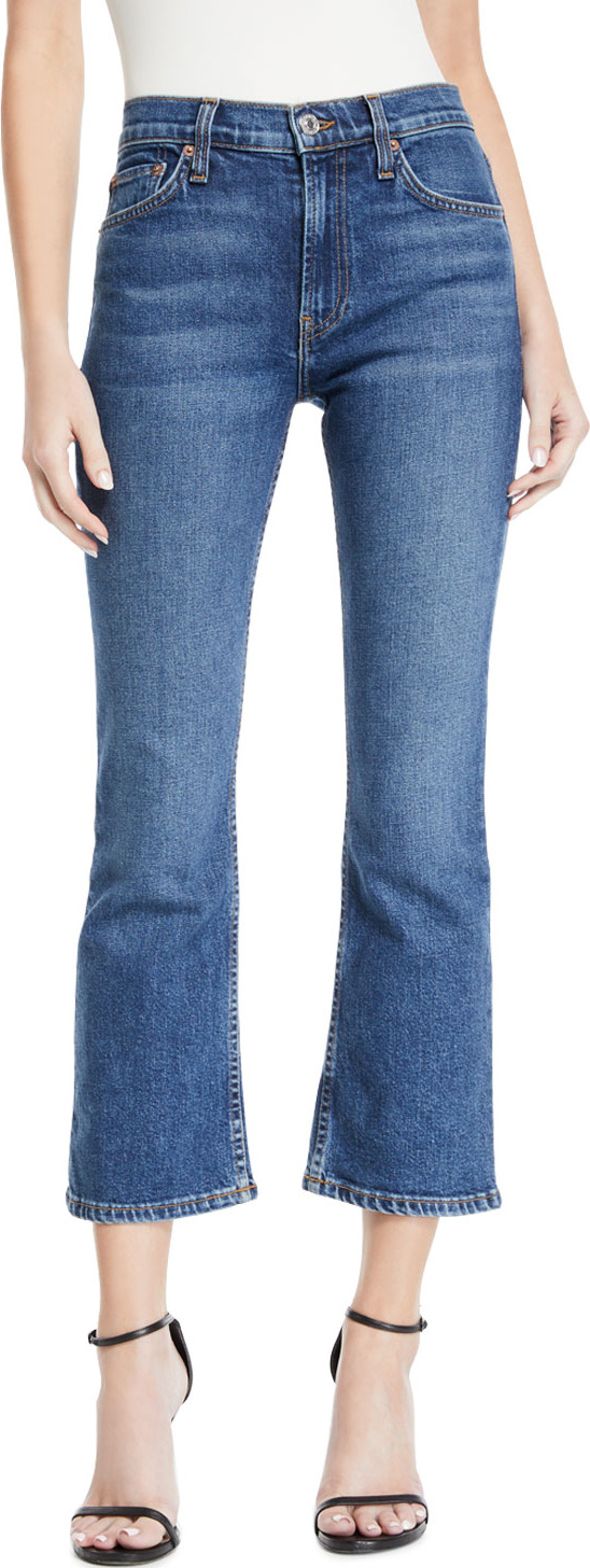 RE/DONE Mid-Rise Cropped Kick Flare Stretch-Denim Jeans