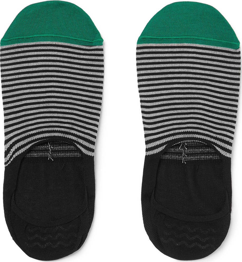 Paul Smith Striped Mercerised Stretch Cotton-Blend No-Show Socks
